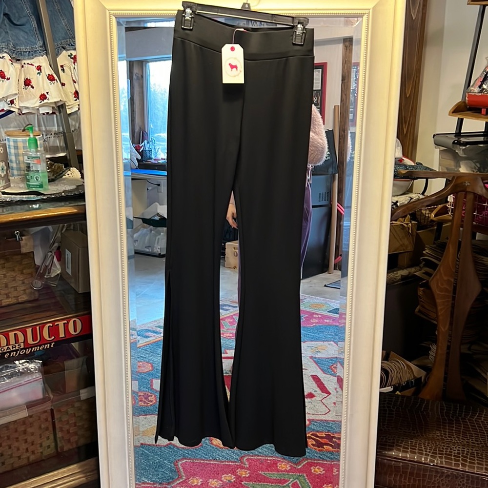 black side slit pant
